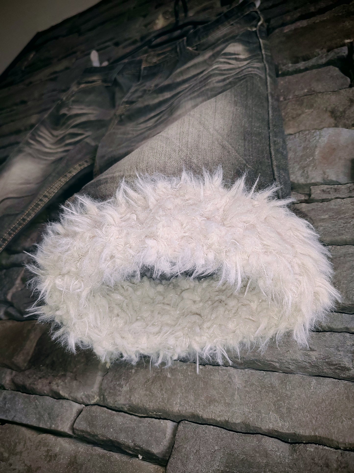 luffy short grey man semi wide handmade with faux fur front – Wal & Yfful B013