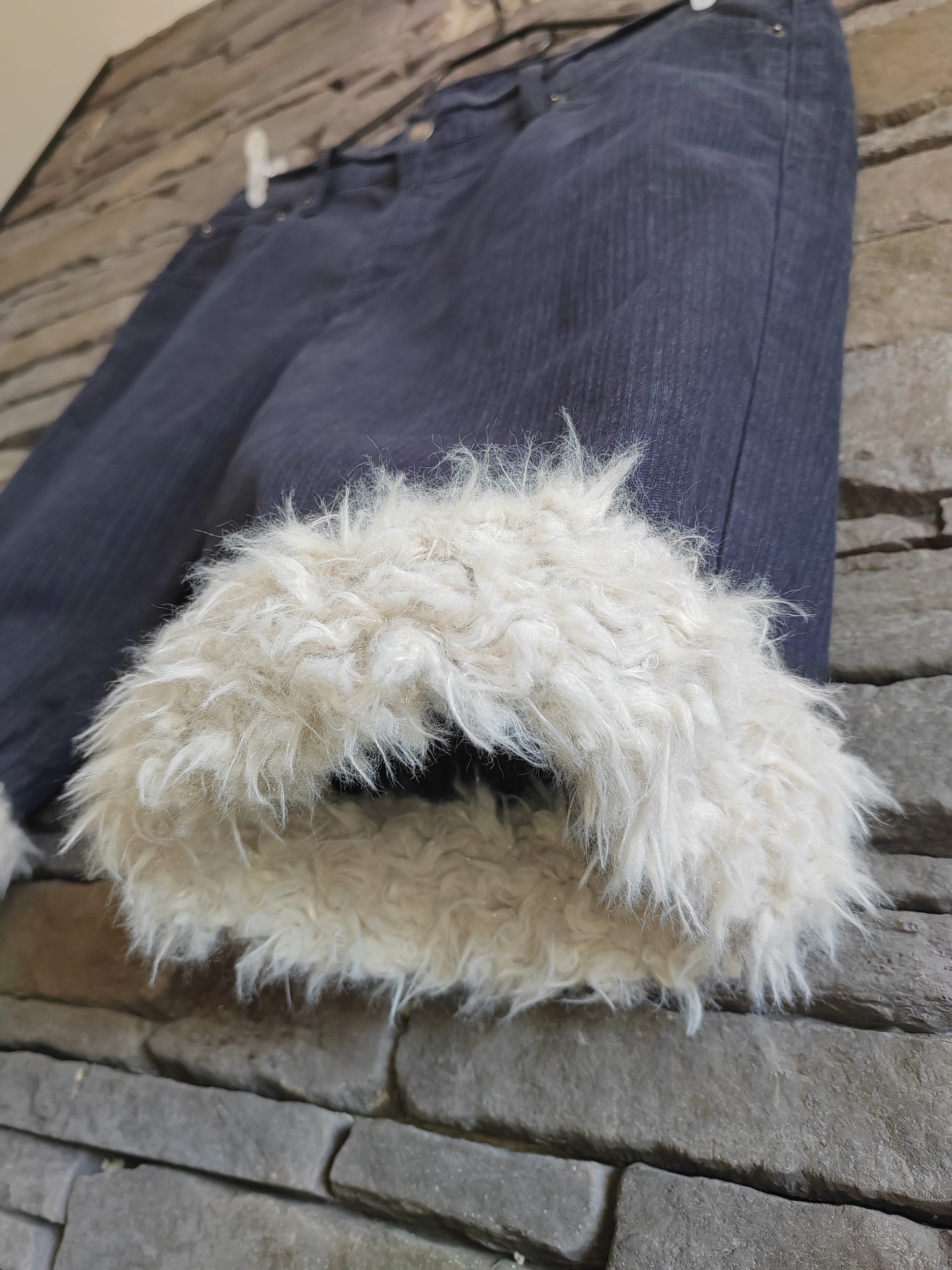 Luffy Short blue night large handmade with faux fur front – Wal & Yfful A013