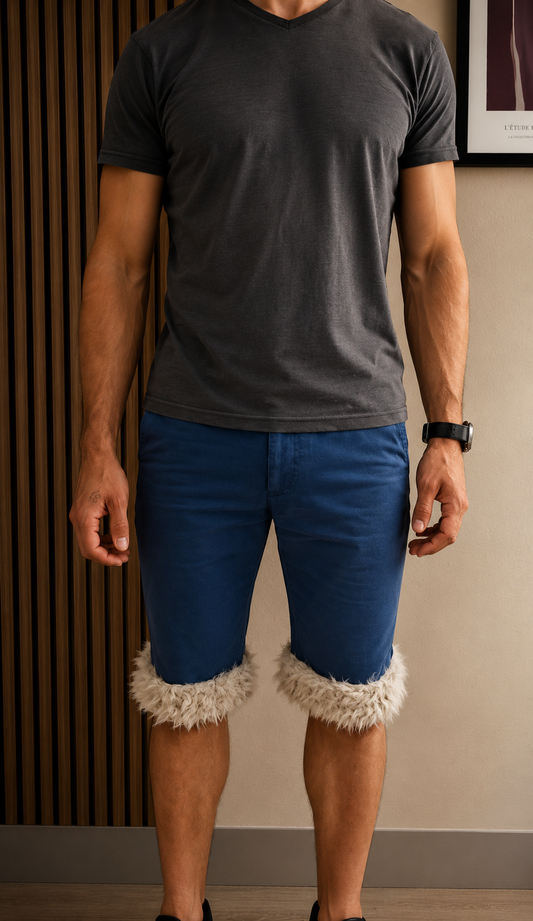 luffy short man royal blue wide handmade with faux fur studio 01 – Wal & Yfful A015