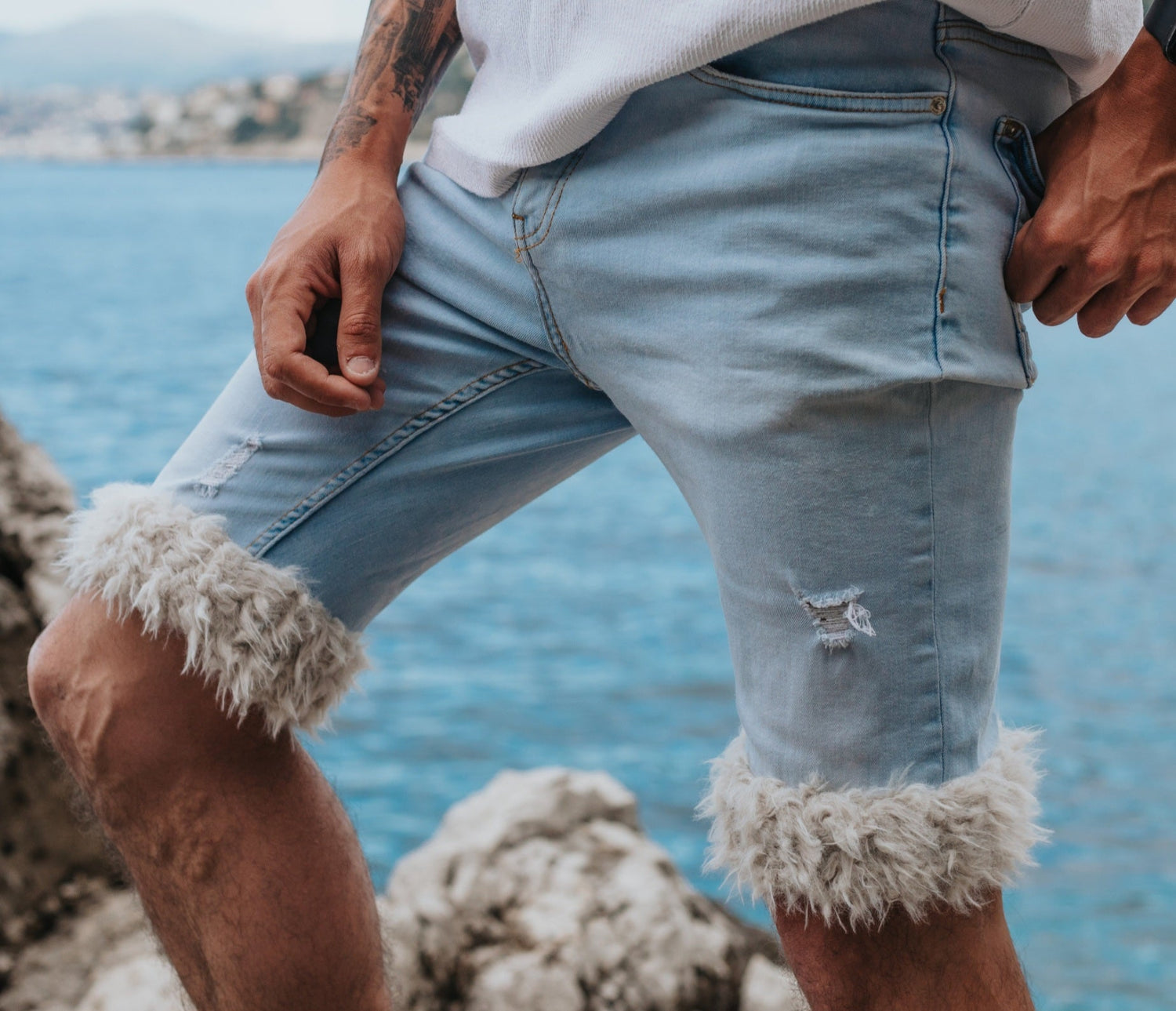 luffy shorts teenager upcycling collection handmade France faux fur – Wal & Yfful 
