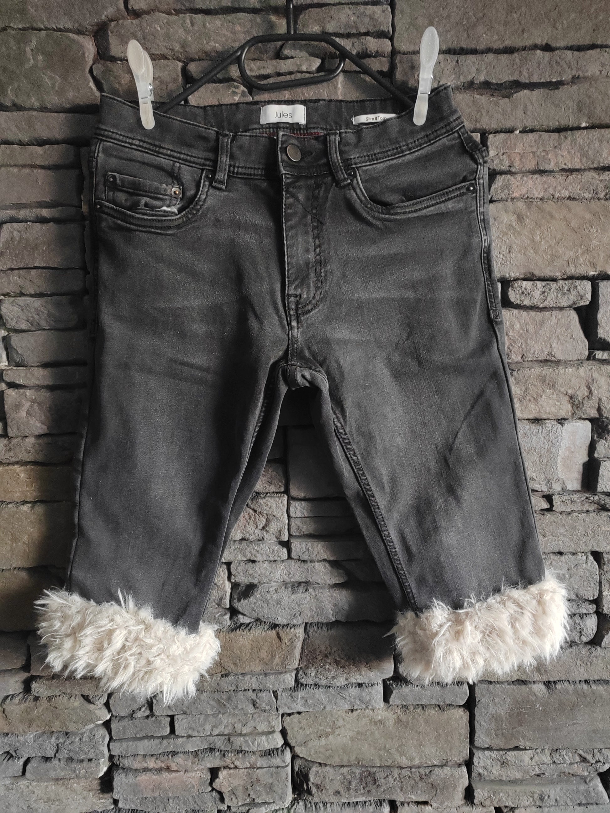 luffy short grey dark stretch XS fit handmade with faux fur – Wal & Yfful i006