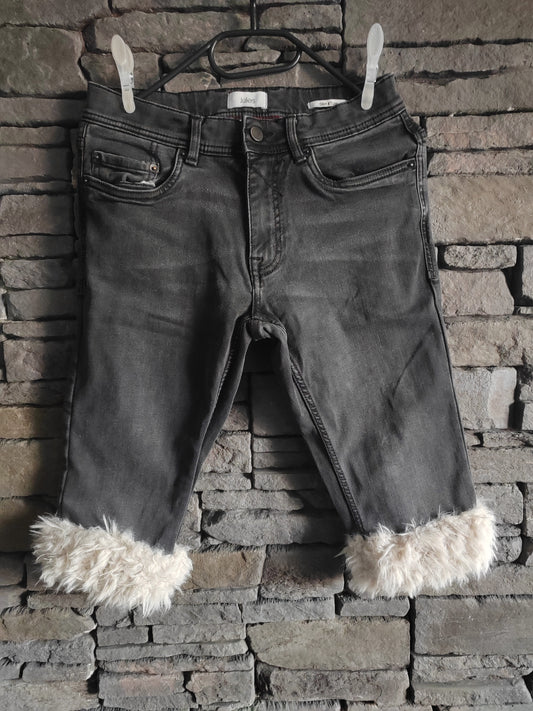 luffy short grey dark stretch XS fit handmade with faux fur – Wal & Yfful i006