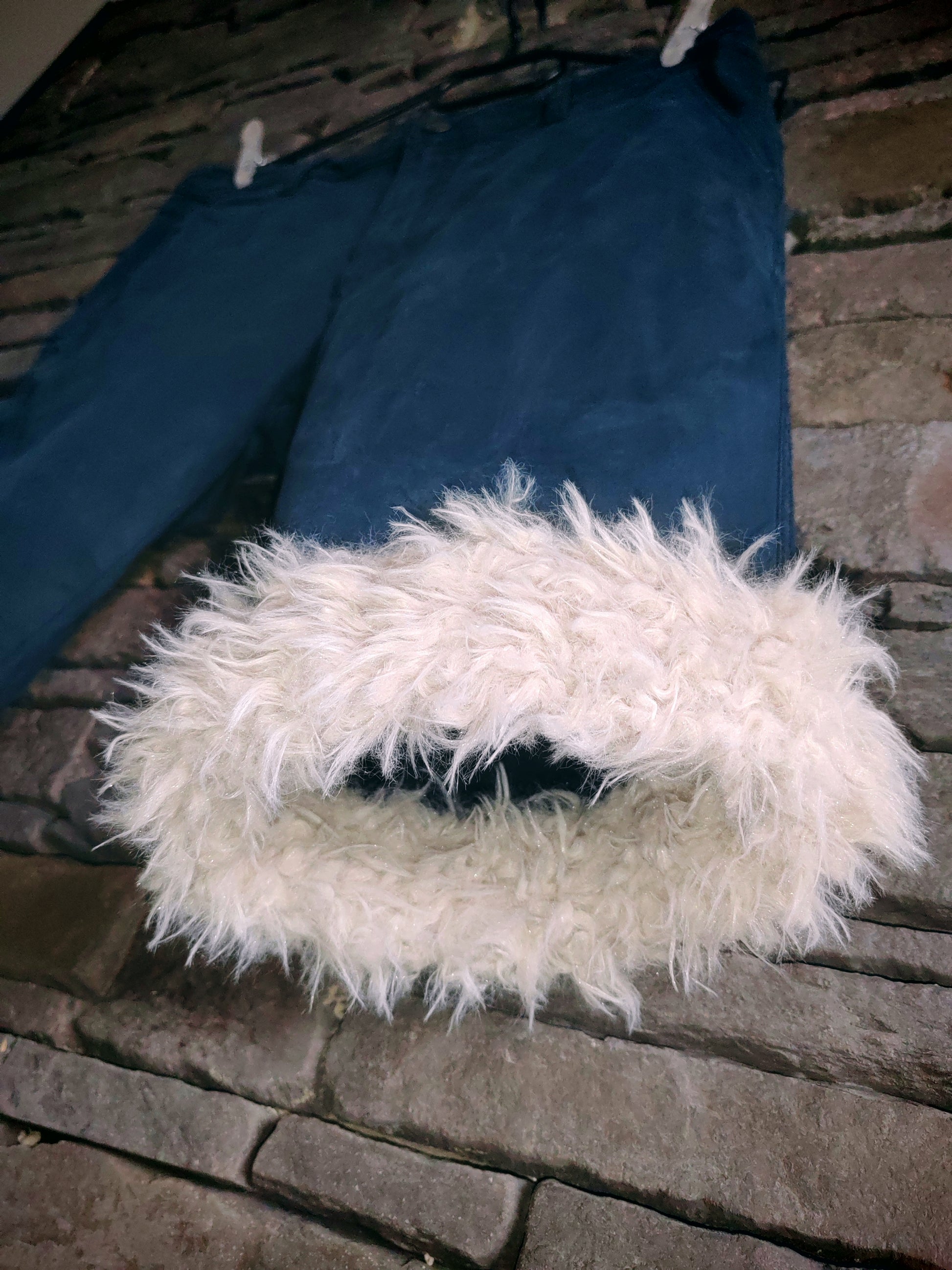 luffy short navy blue cotton stretch man large handmade with faux fur front – Wal & Yfful B017
