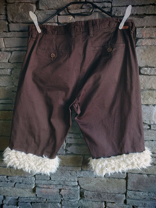 luffy short brown large cotton handmade with faux fur back – Wal & Yfful B021