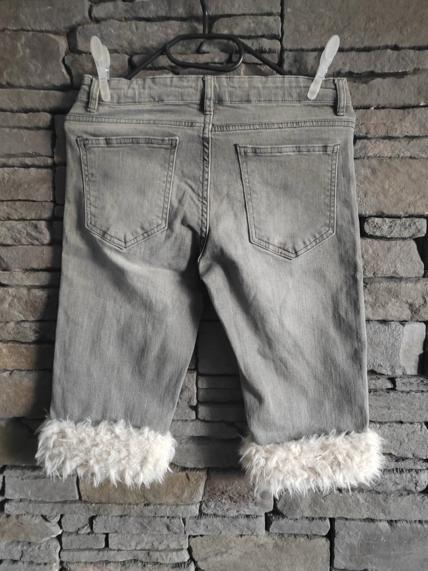 luffy short grey XS fit handmade with faux fur back – Wal & Yfful i007