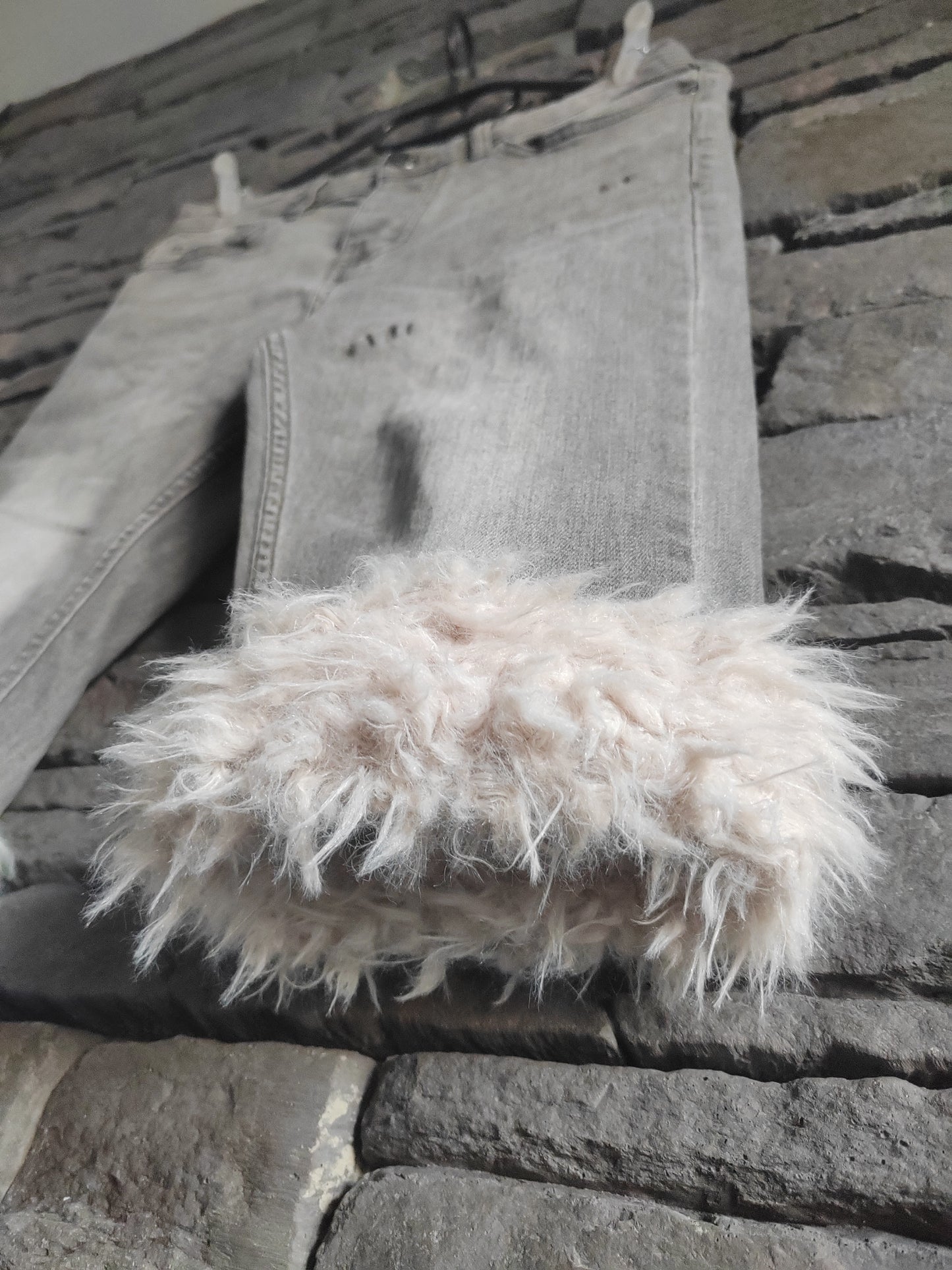 luffy short grey XS fit handmade with faux fur front – Wal & Yfful i007