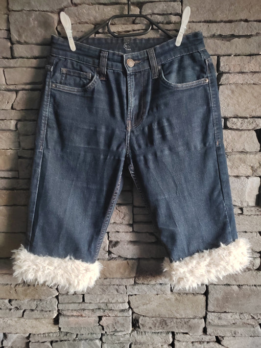 luffy short navy blue XS fit handmade with faux fur – Wal & Yfful i001