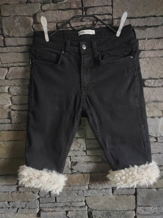 luffy short black slim fit handmade with faux fur – Wal & Yfful H004
