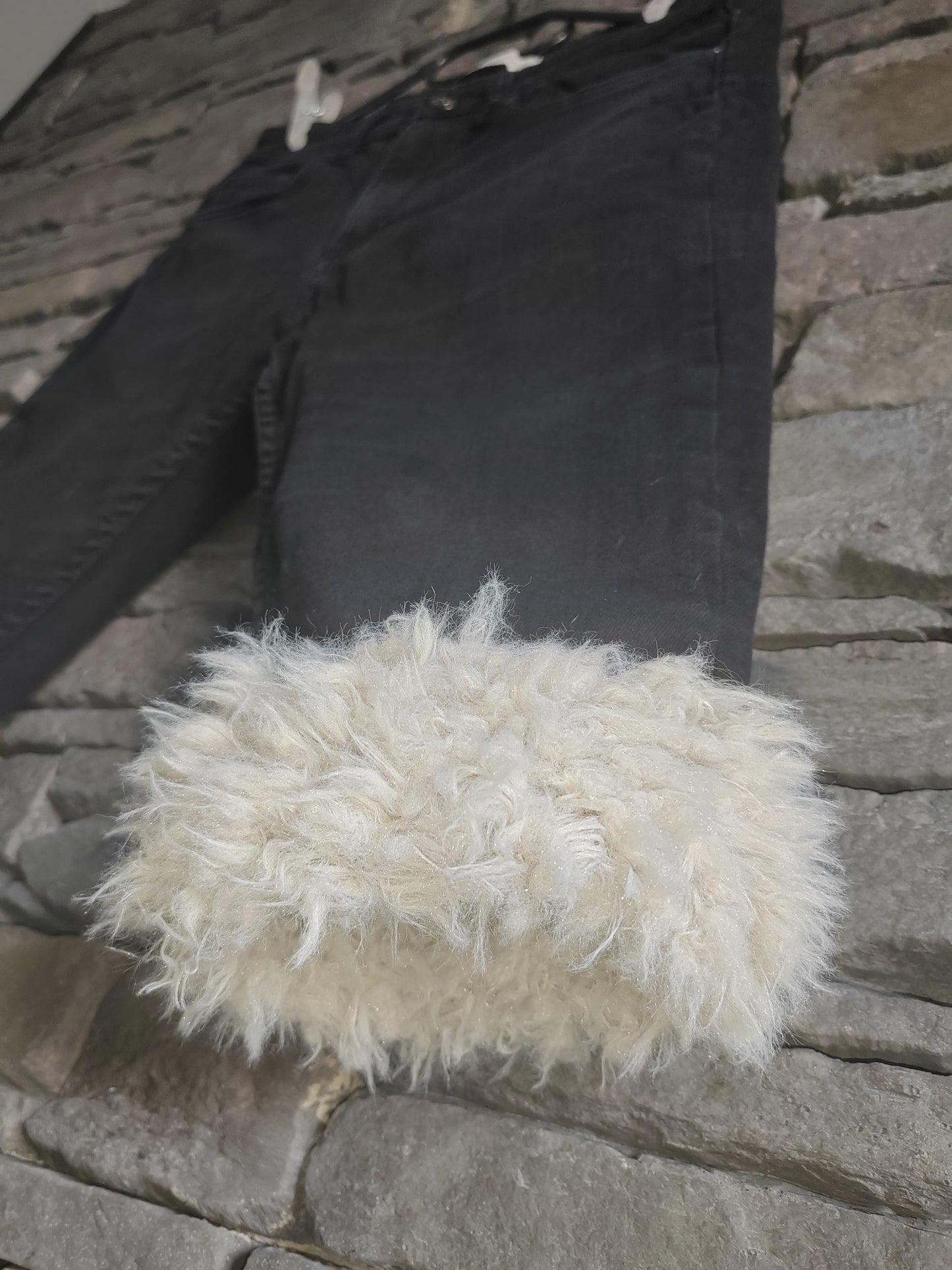 luffy short black slim fit handmade with faux fur front – Wal & Yfful H004