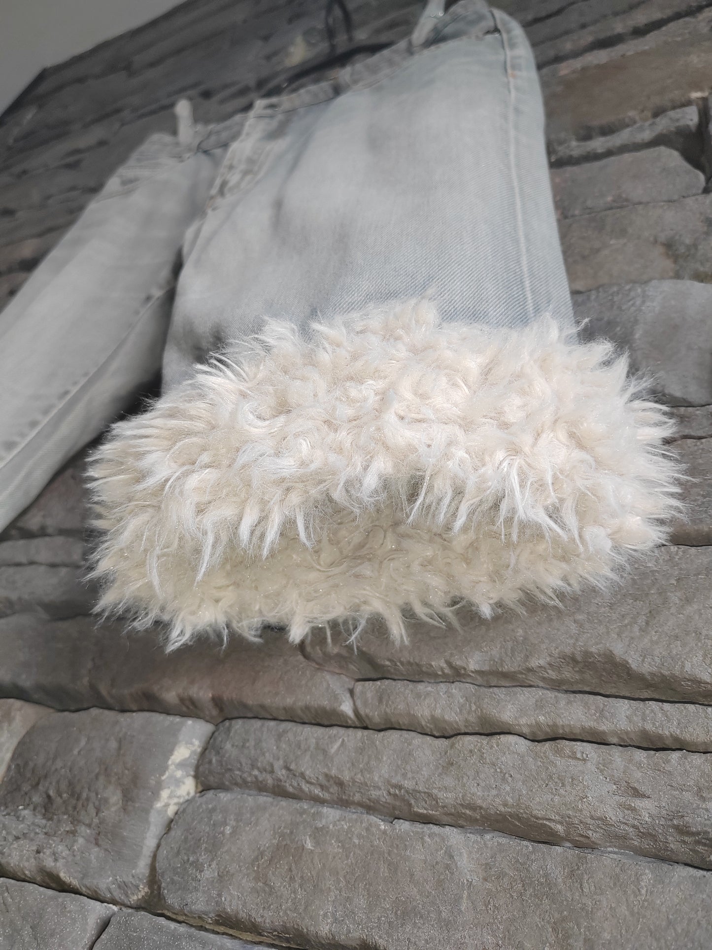 luffy short grey slim fit handmade with faux fur front – Wal & Yfful H002