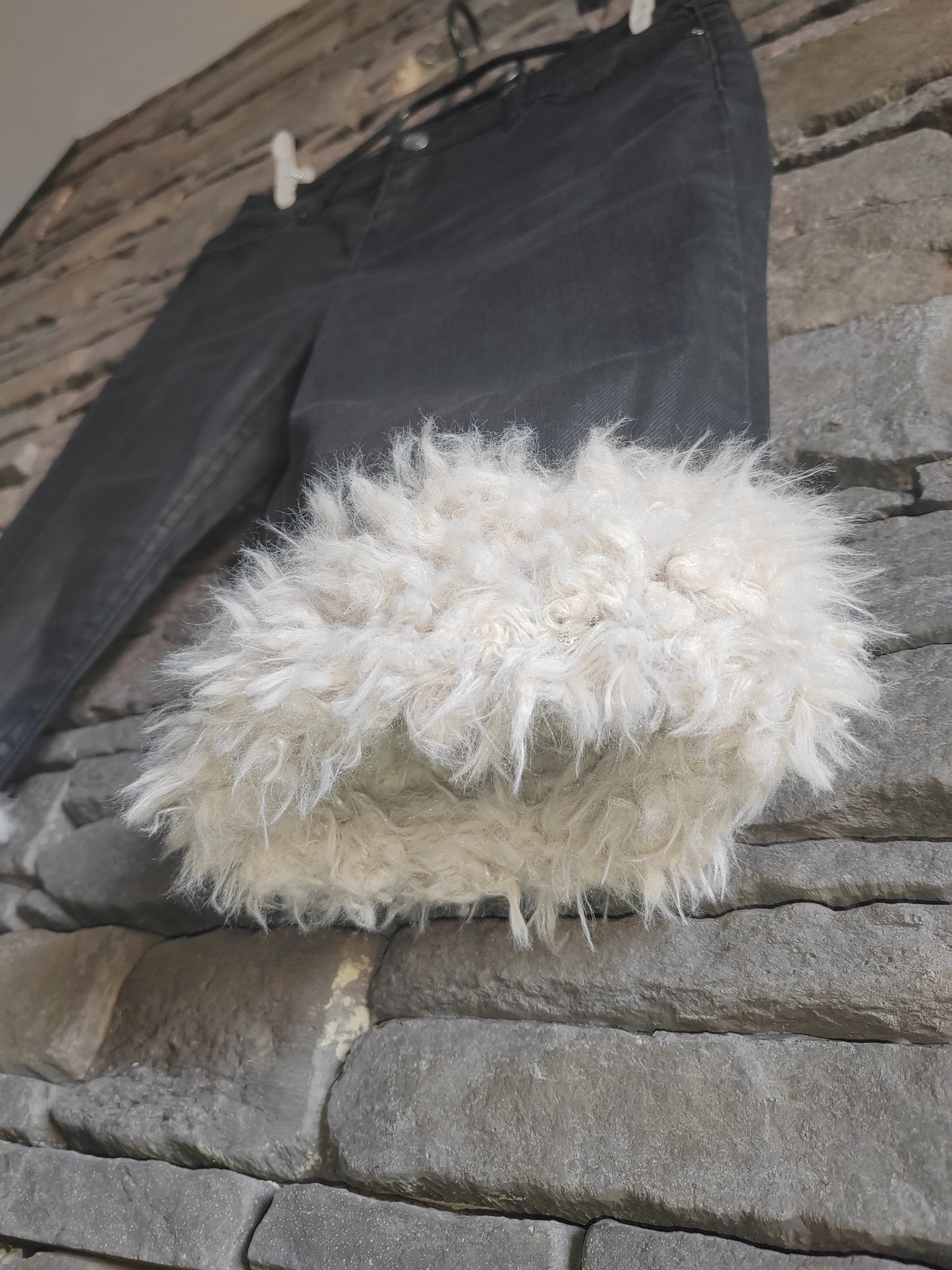 luffy short black slim fit handmade with faux fur front – Wal & Yfful H007