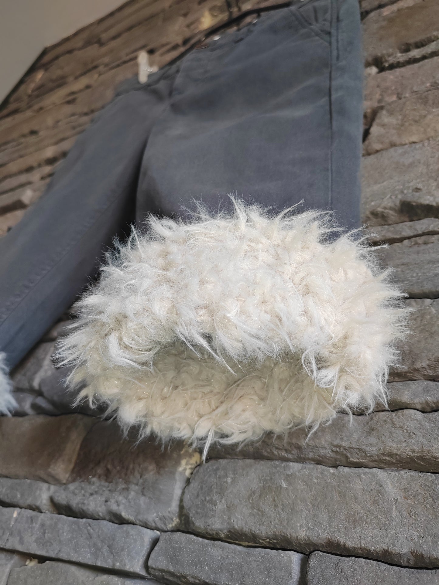 luffy short grey slim fit handmade with faux fur front – Wal & Yfful H008