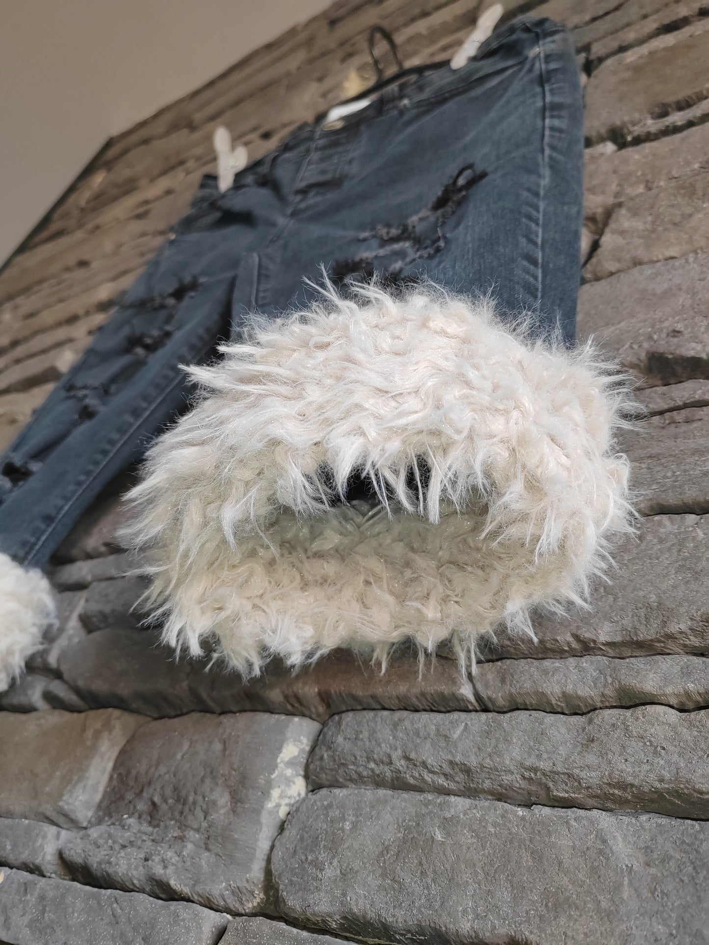 luffy short black slim fit handmade with faux fur front – Wal & Yfful H013