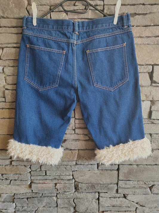 luffy short blue semi wide cotton man handmade faux fur back – Wal & Yfful C014