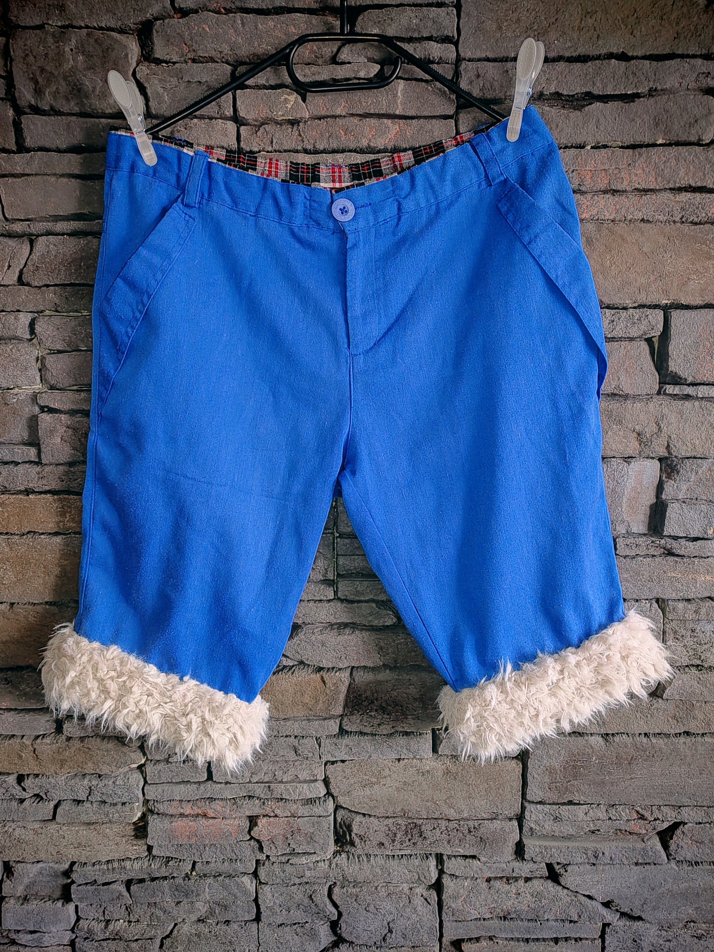 luffy short blue royal wide handmade with faux fur – Wal & Yfful B013