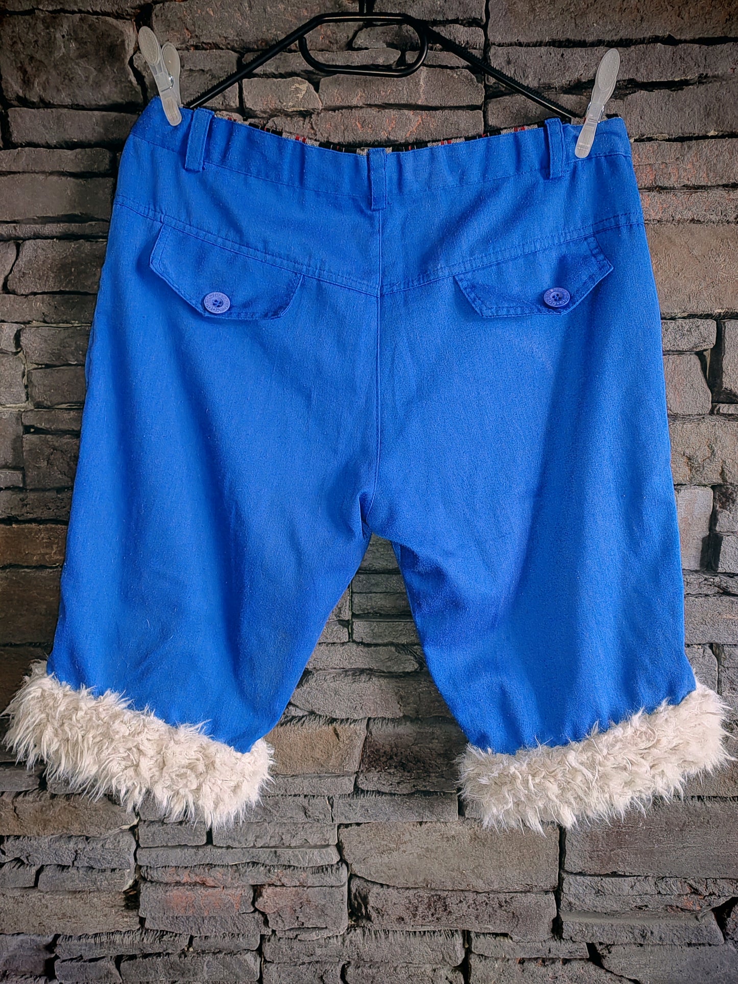 luffy short blue royal wide handmade with faux fur back – Wal & Yfful B013