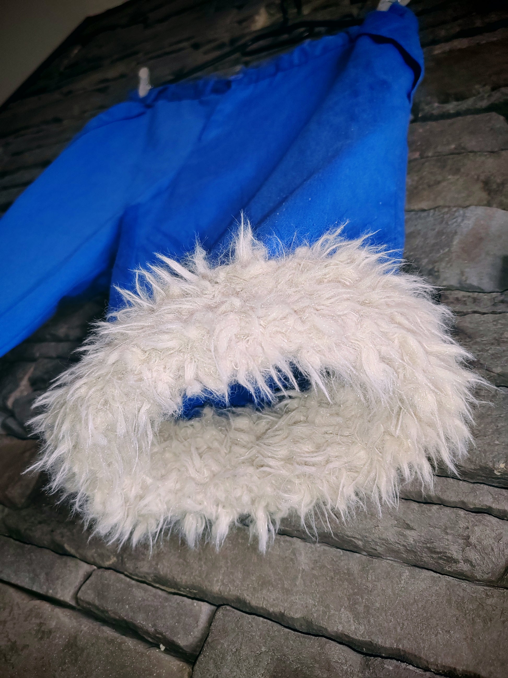 luffy short blue royal wide handmade with faux fur front – Wal & Yfful B013