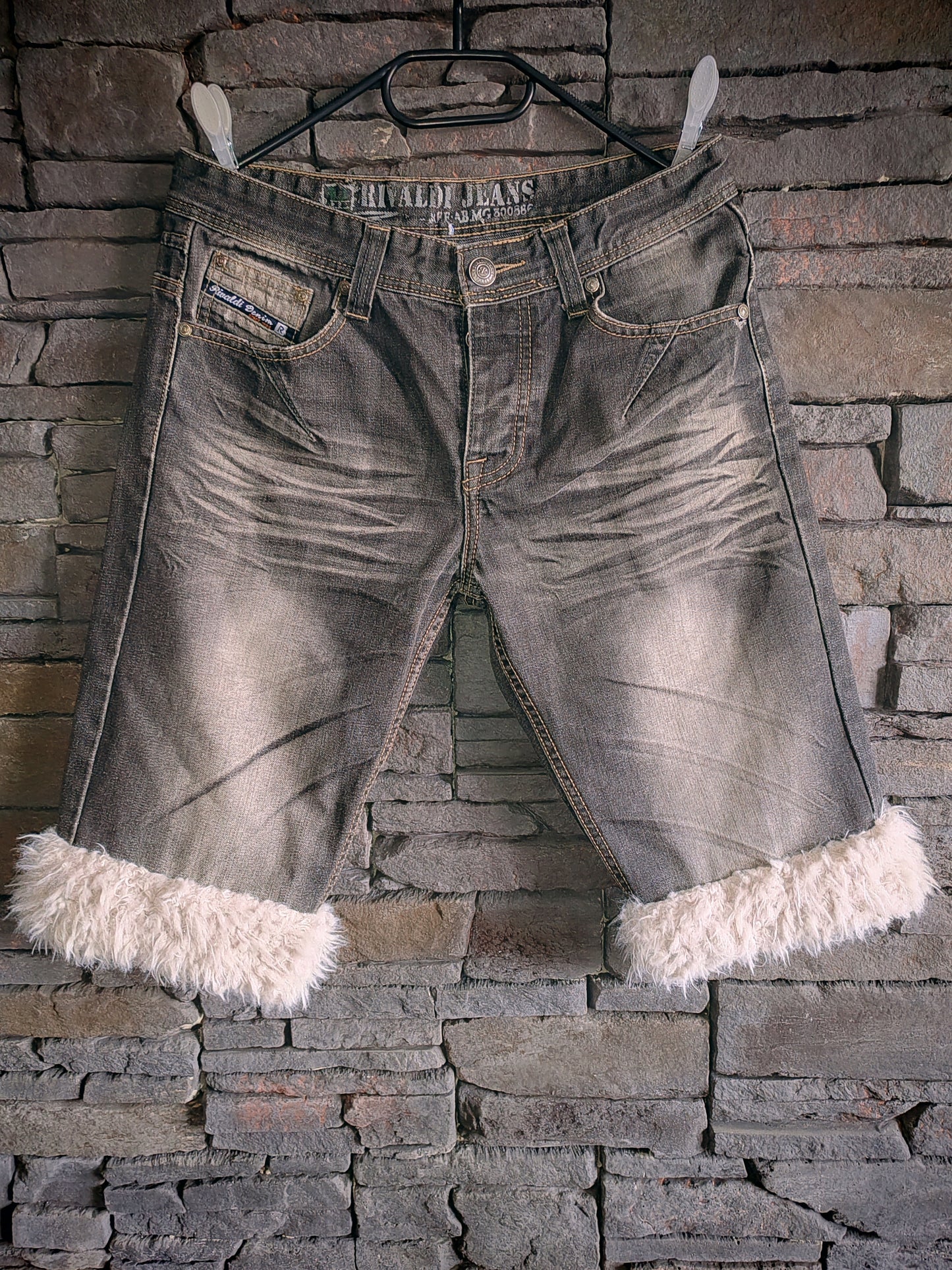 luffy short grey man semi wide handmade with faux fur – Wal & Yfful B013