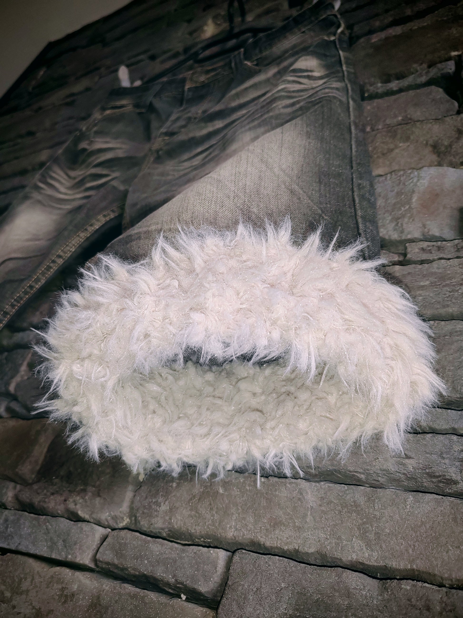 luffy short grey man semi wide handmade with faux fur front – Wal & Yfful B013