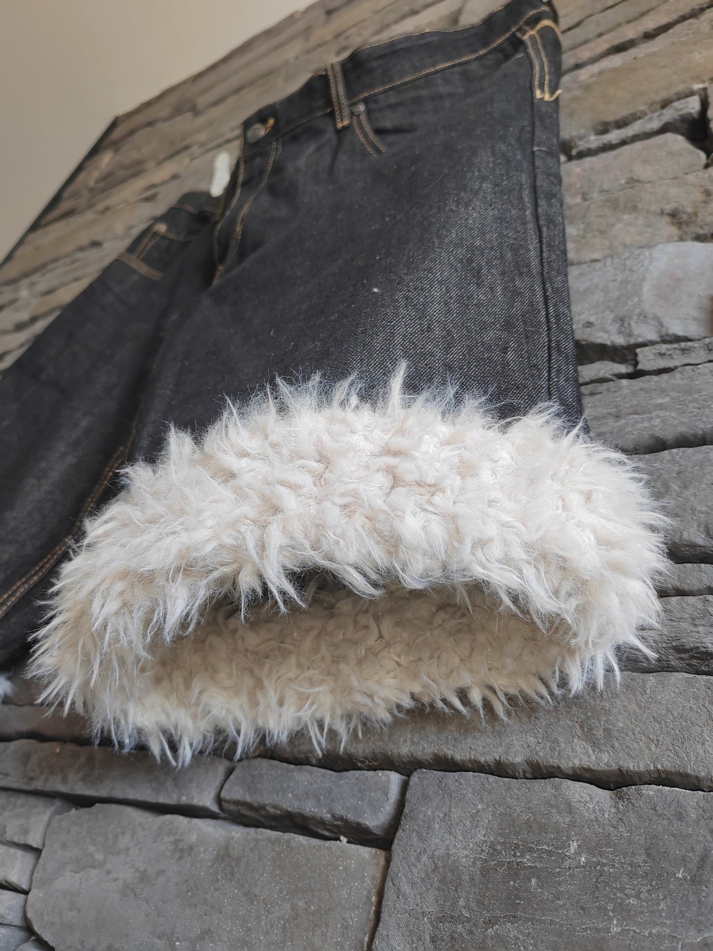 luffy short black pale large fit handmade with faux fur front – Wal & Yfful D004