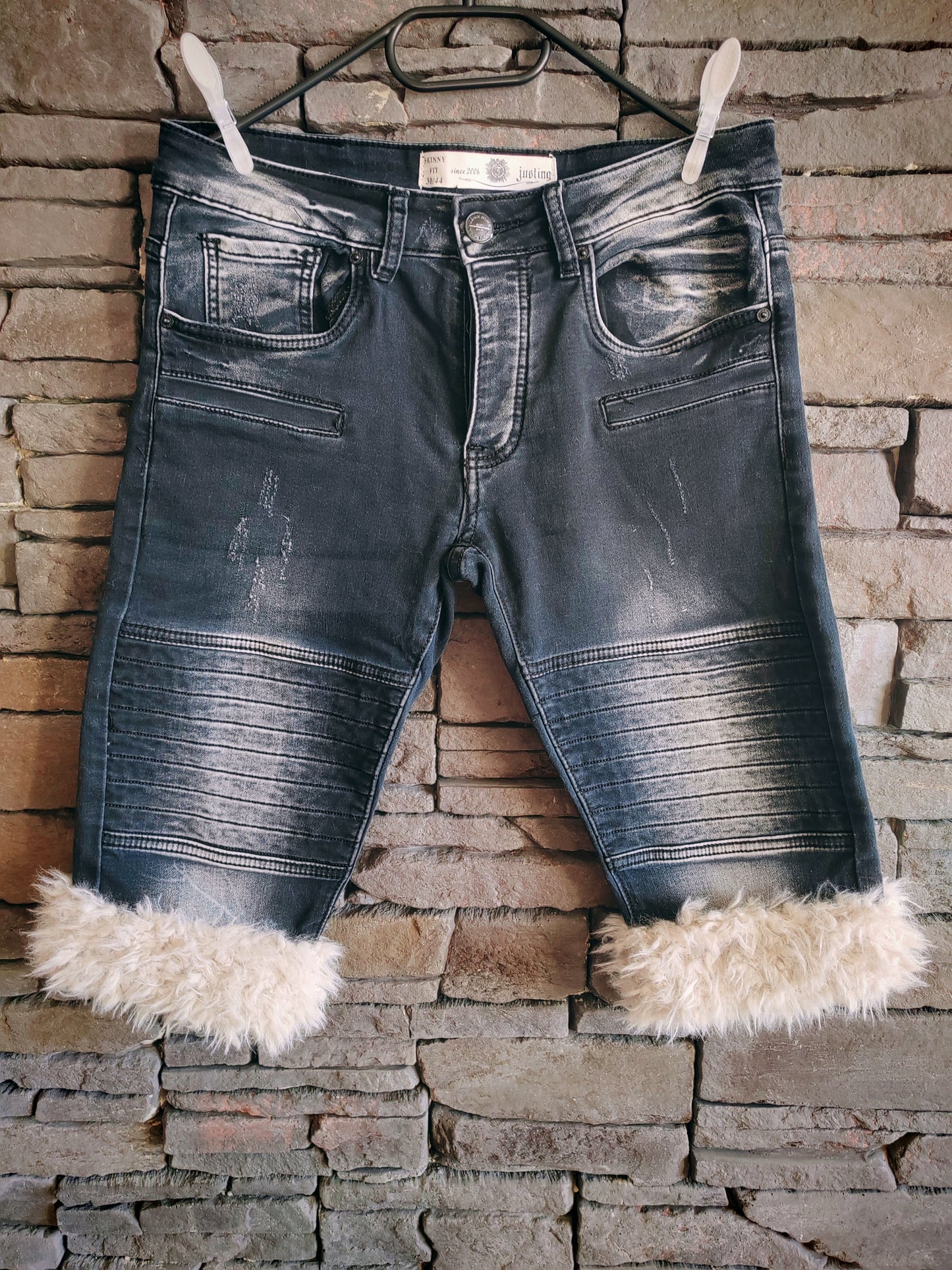 luffy short black slim handmade with faux fur – Wal & Yfful C019