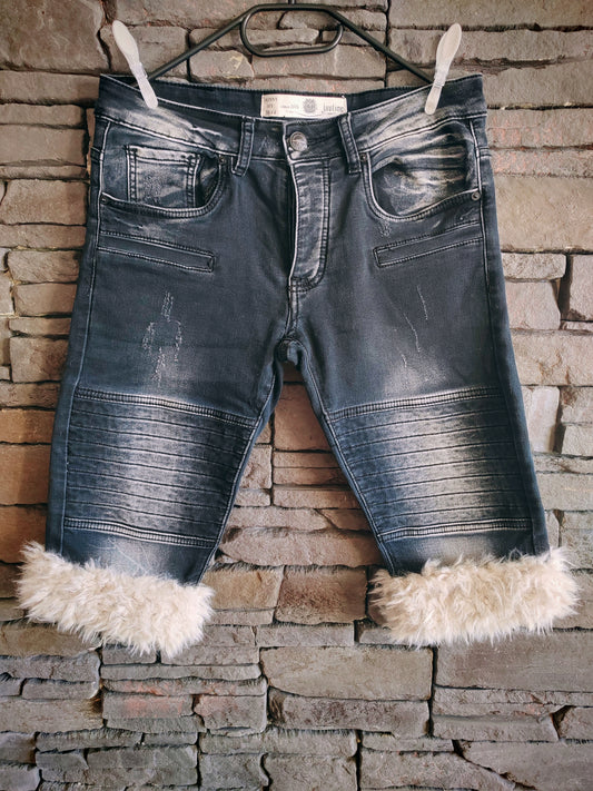 luffy short black slim handmade with faux fur – Wal & Yfful C019