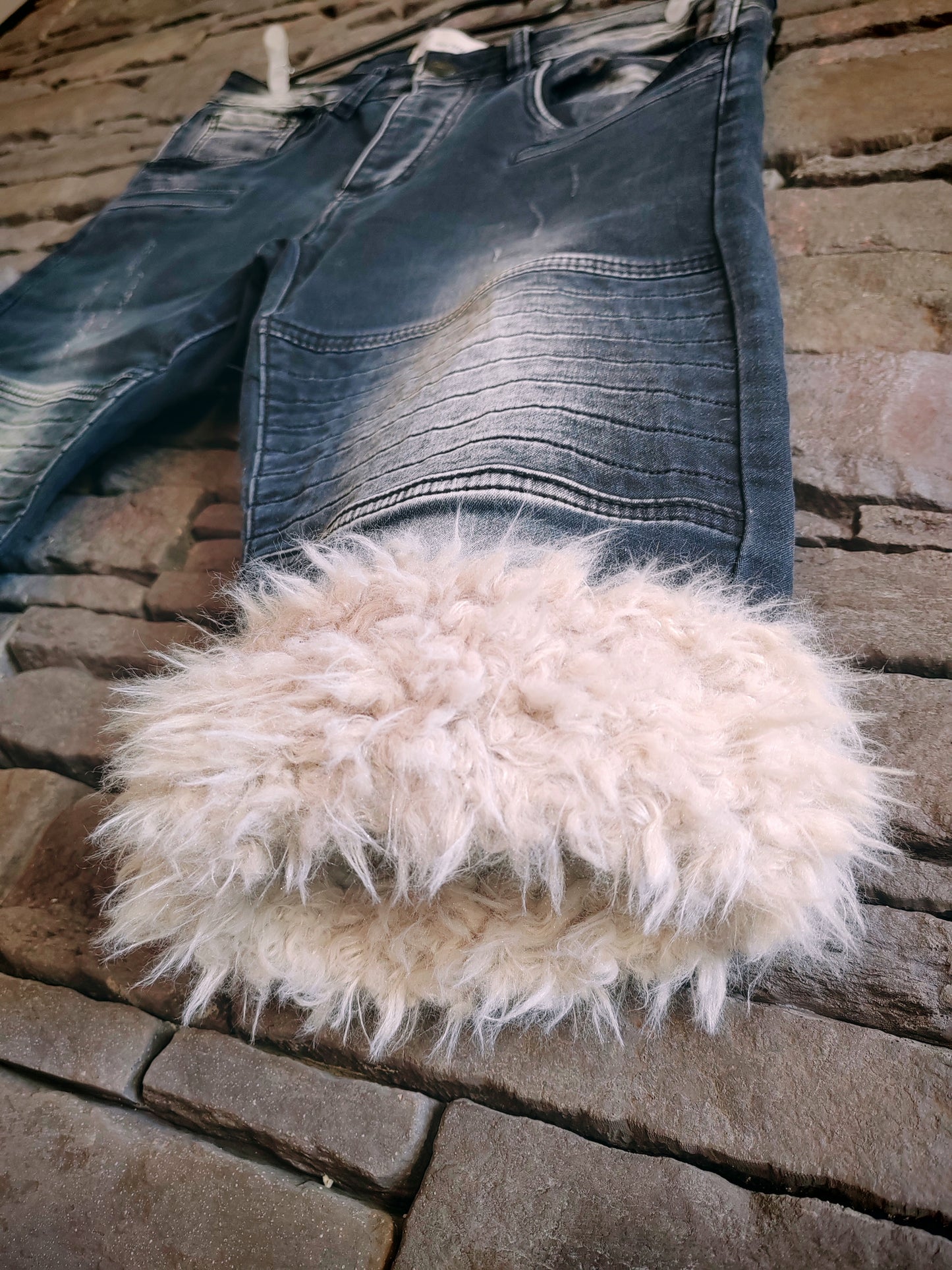 luffy short black slim handmade with faux fur front – Wal & Yfful C019