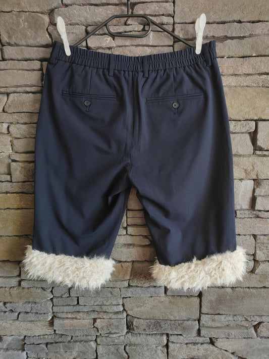 luffy short semi wide navy man handmade faux fur jules upcycled back – Wal & Yfful C009