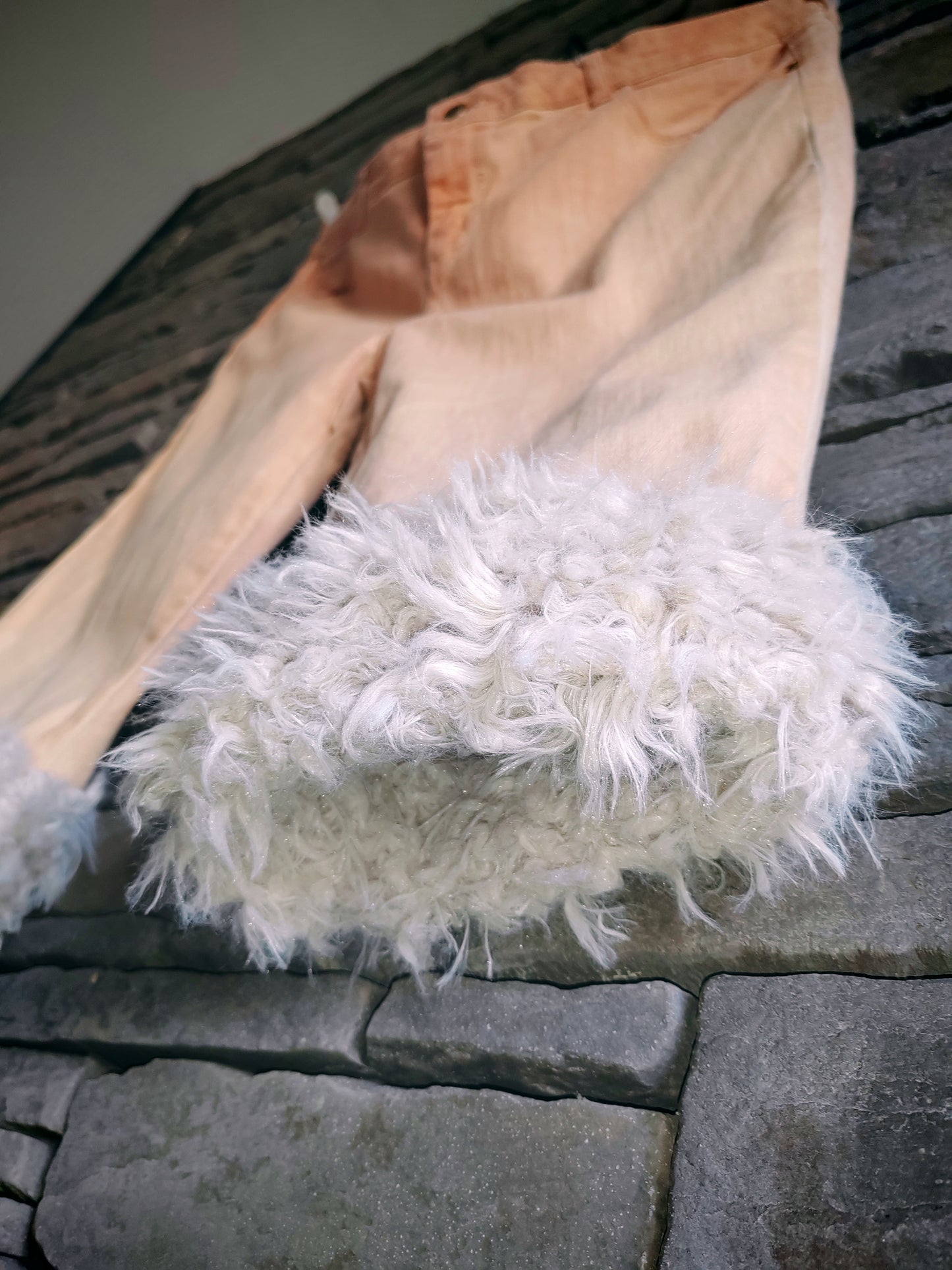 luffy short man pale orange slim handmade with faux fur front – Wal & Yfful B022