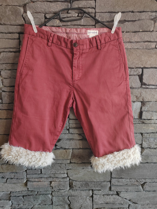 luffy short semi wide red pale short man handmade with faux fur – Wal & Yfful C015