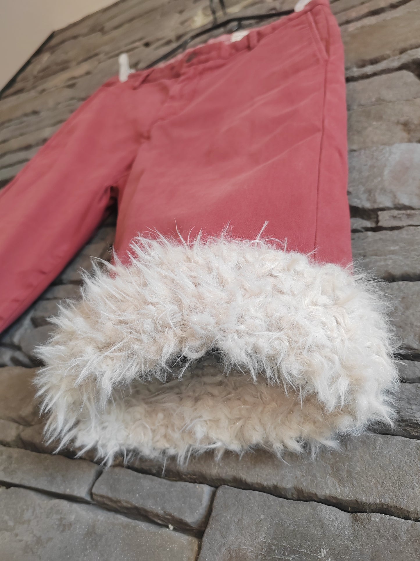 luffy short semi wide red pale short man handmade with faux fur front – Wal & Yfful C015