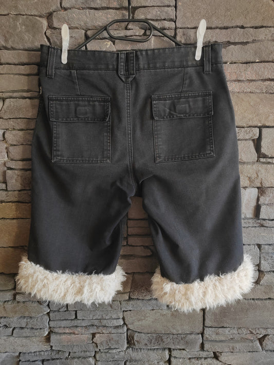 luffy short black pale wide fit man handmade with faux fur celio back – Wal & Yfful C013