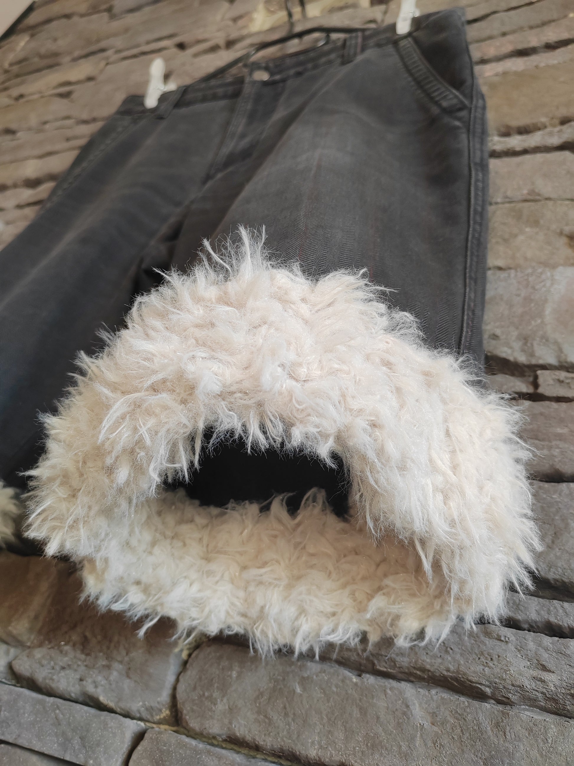 luffy short black pale wide fit man handmade with faux fur celio front – Wal & Yfful C013