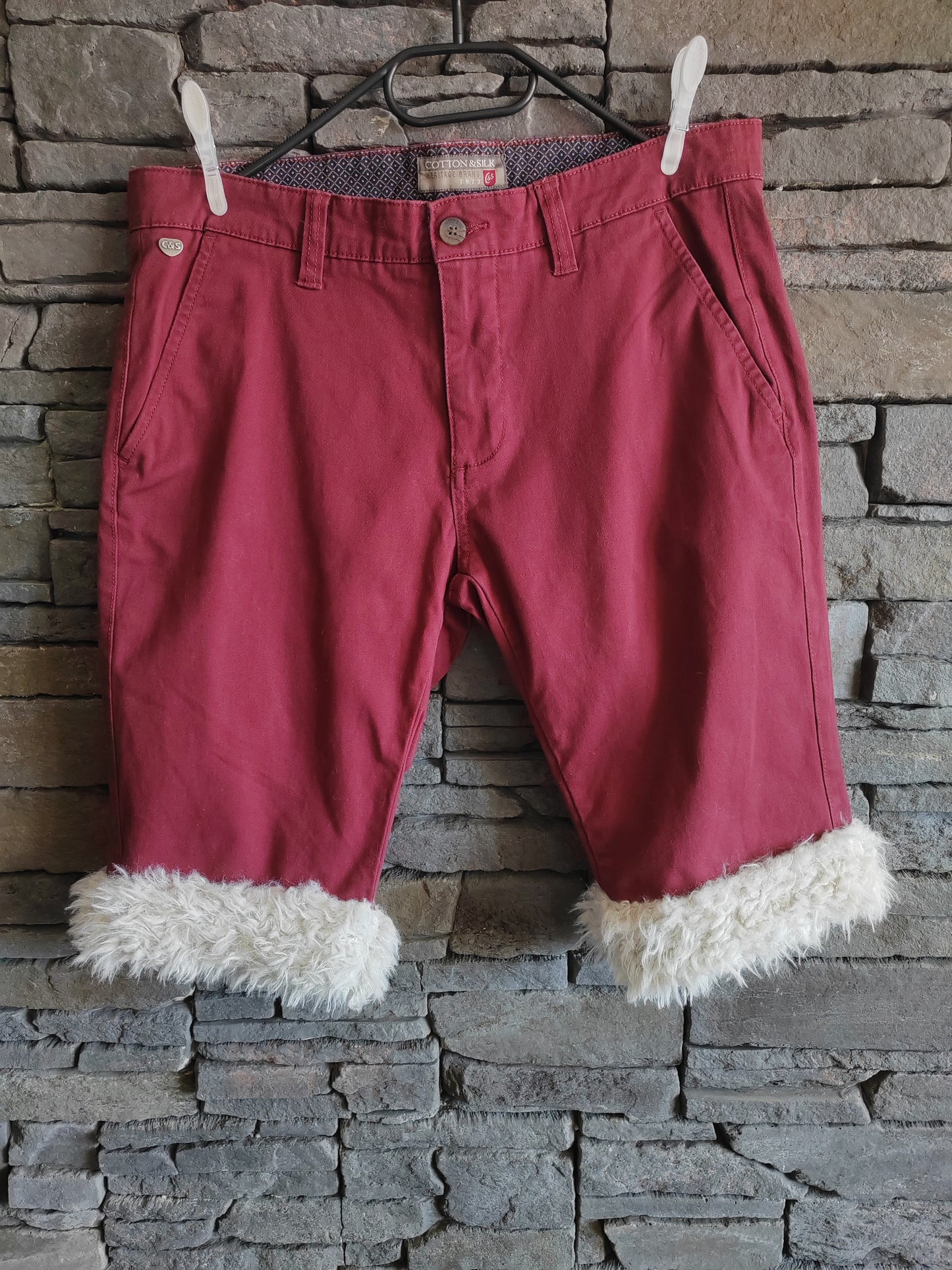 Short Homme ’KING FUR’ Bordeaux – Upcyclé | Wal & Yfful G003
