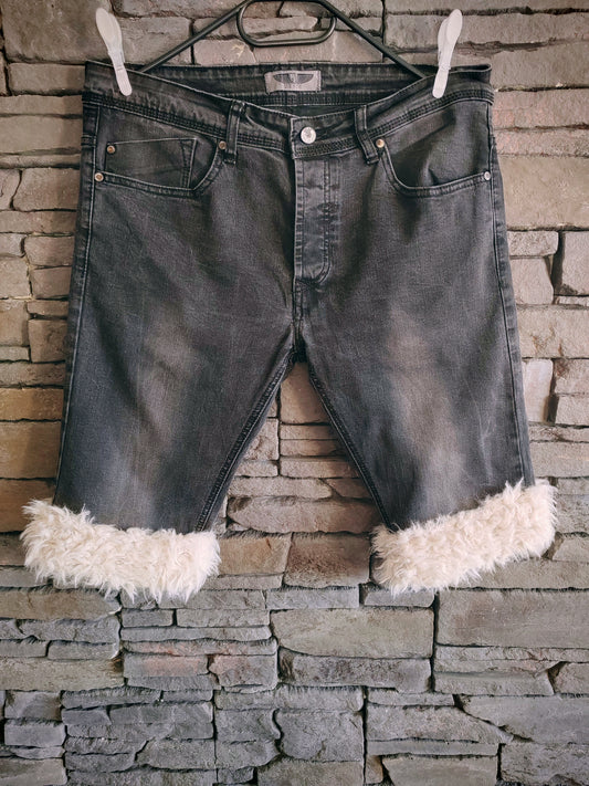 luffy short man black semi wide handmade with faux fur – Wal & Yfful A014