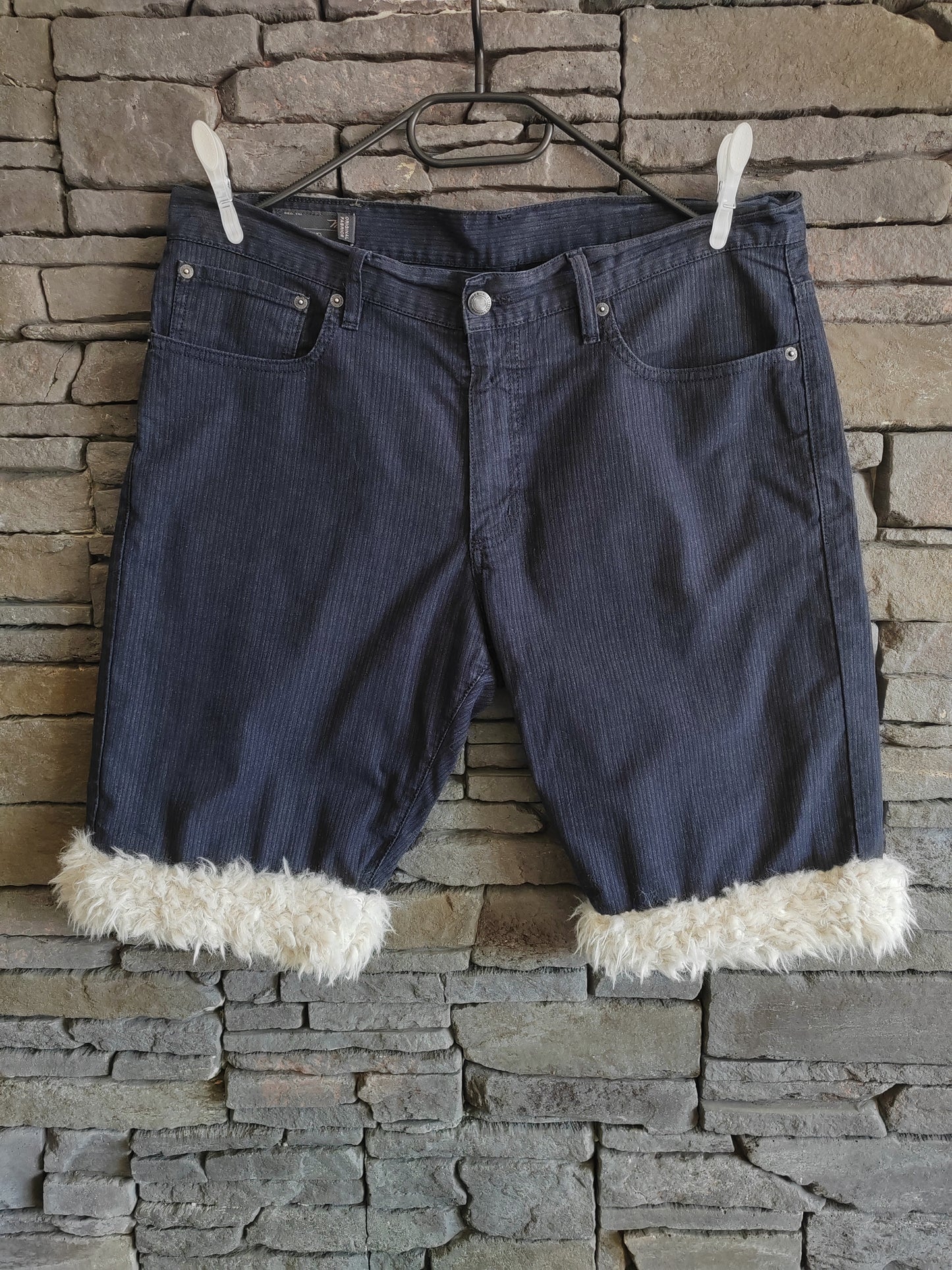 Luffy Short blue night large handmade with faux fur – Wal & Yfful A013