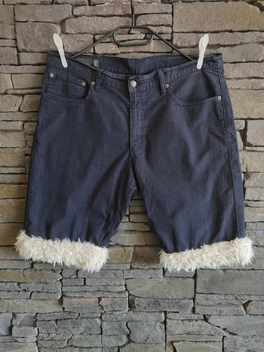 Luffy Short blue night large handmade with faux fur – Wal & Yfful A013