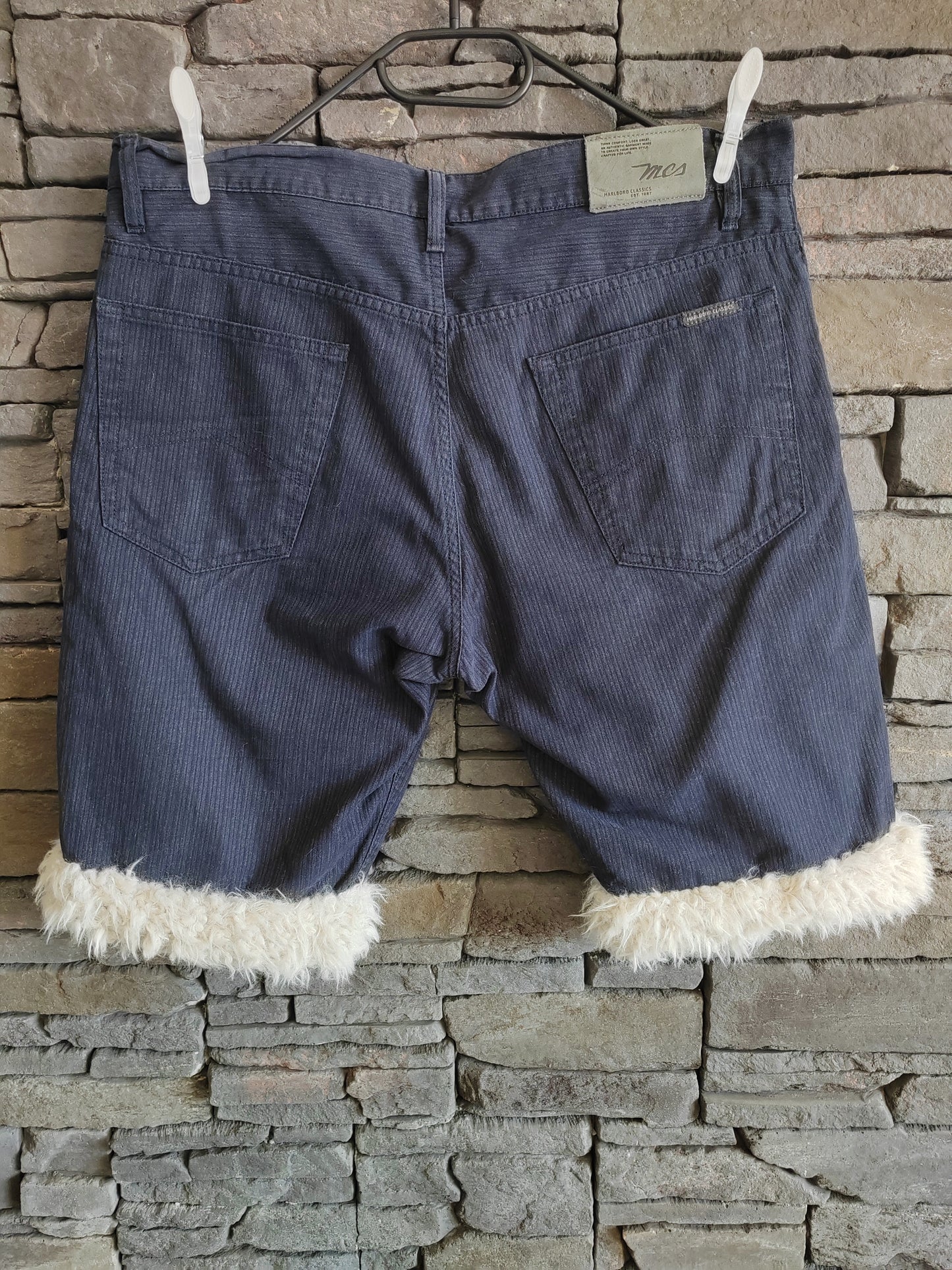 Luffy Short blue night large handmade with faux fur back – Wal & Yfful A013
