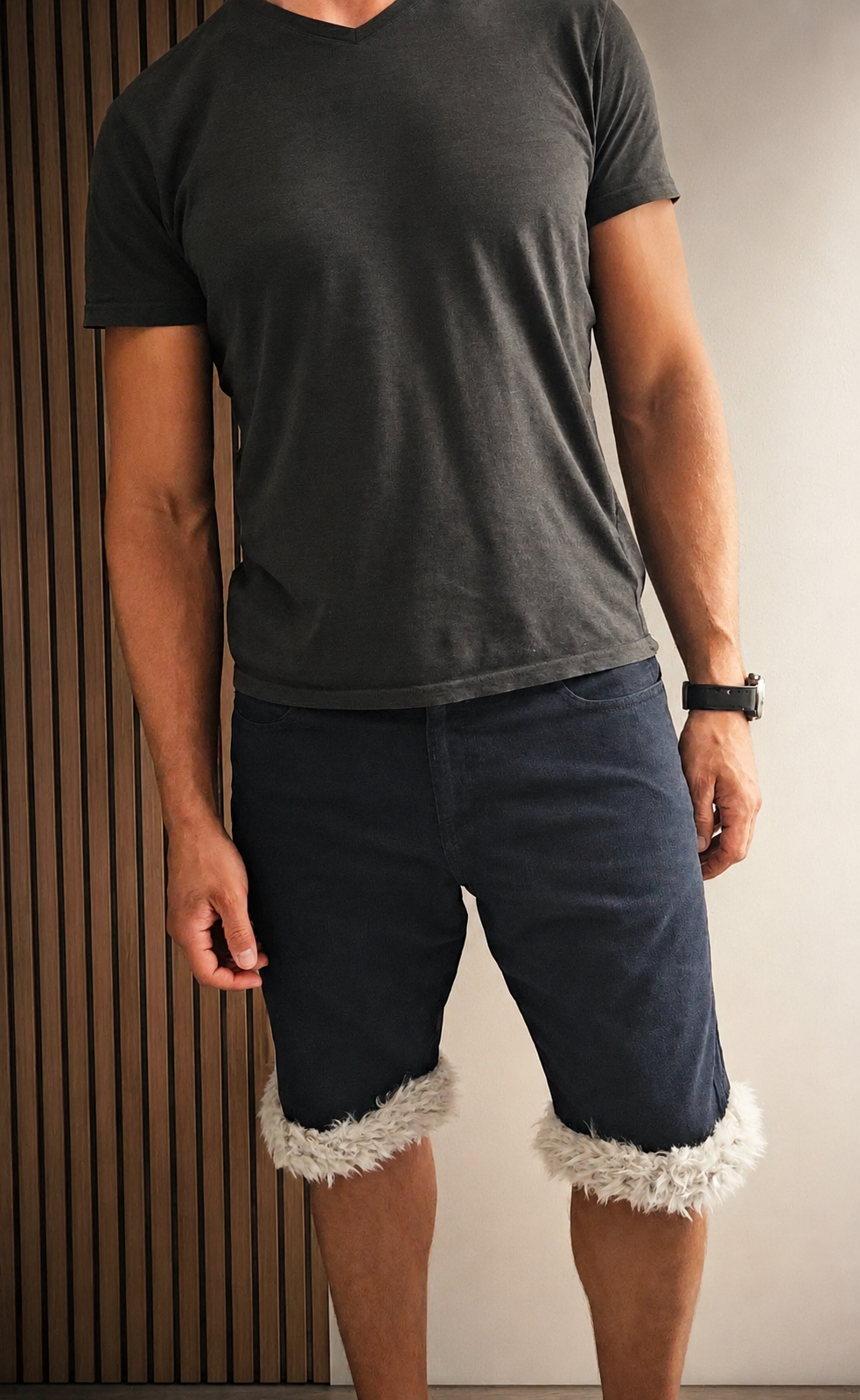 Luffy Short blue night large handmade with faux fur studio 01 – Wal & Yfful A013