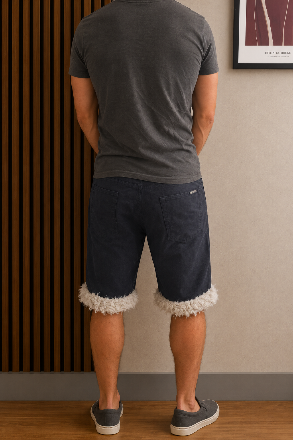 Luffy Short blue night large handmade with faux fur studio 03 – Wal & Yfful A013