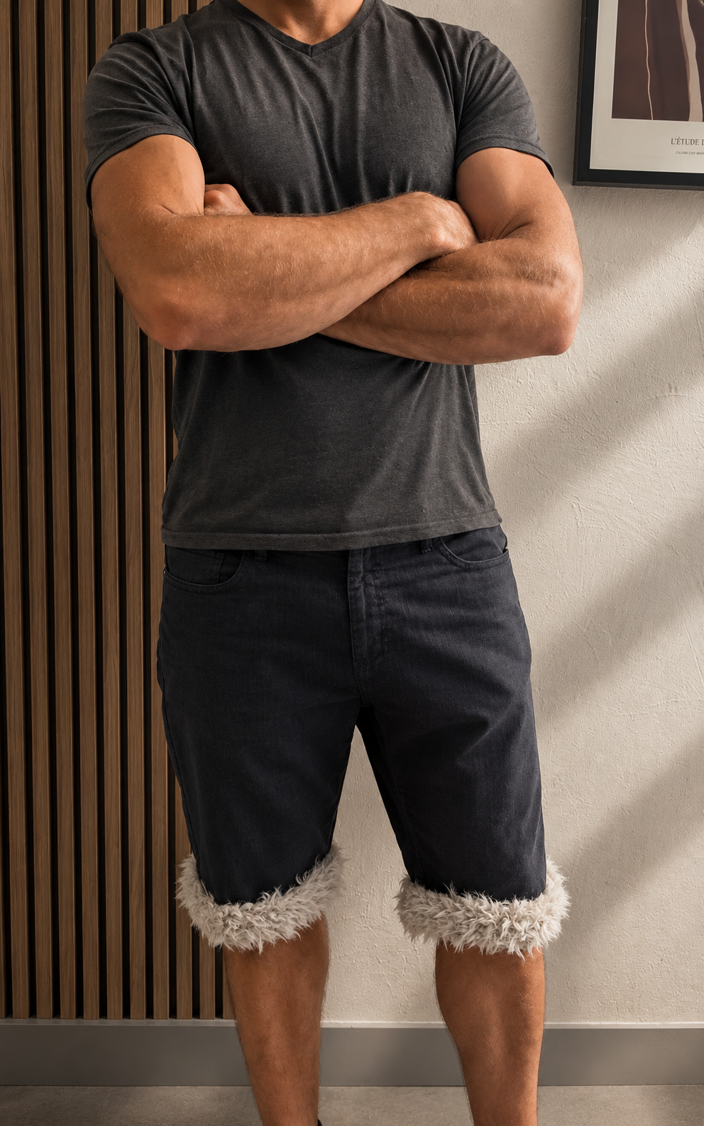 Luffy Short blue night large handmade with faux fur studio 07 – Wal & Yfful A013