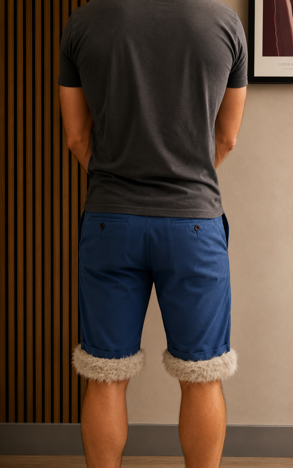 luffy short man royal blue wide handmade with faux fur studio 03 – Wal & Yfful A015